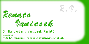 renato vanicsek business card